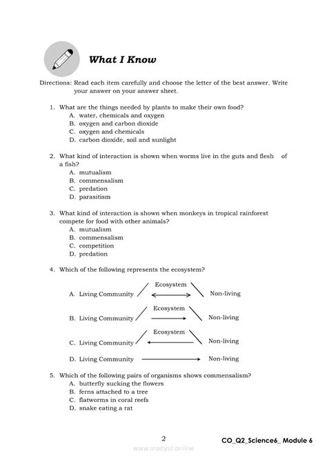 Science Quarter Module Ecosystem Tropical Rainforests Coral