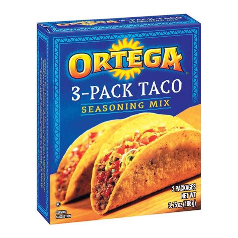 Ortega 3 Pack Taco Seasoning Mix 375 Oz Taco Mix Seasoning