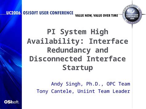 Ppt Pi System High Availability Interface Redundancy And