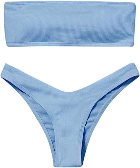 YINGXIONG Badeanzug Bikini Set Damen Sexy Bandeau Gepolsterte Bademode