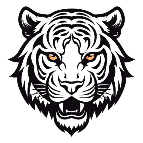 Premium Vector A Tiger Head With Its Mouth Open