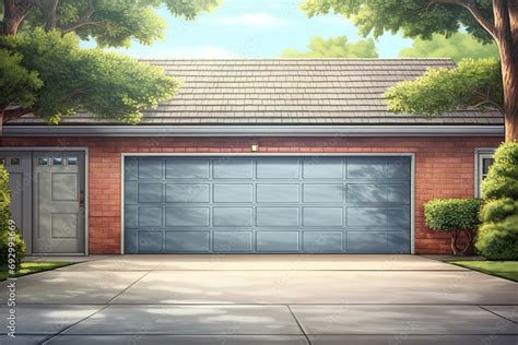 A Typical Garage Door Background A Typical American White Garage Door