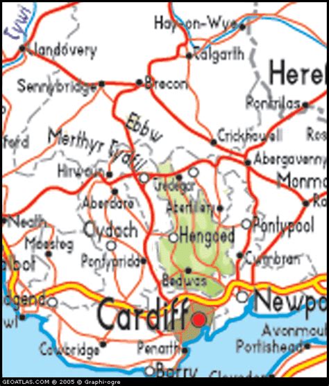 map  wales caerphilly uk atlas