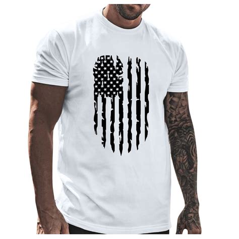 Mens Patriotic T Shirts Printed Independence Day T Shirt