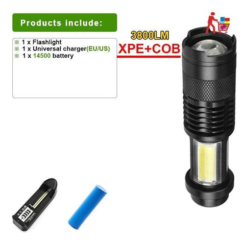 New Xhp Cob Powerful Led Flashlight Rechargeable Tactical