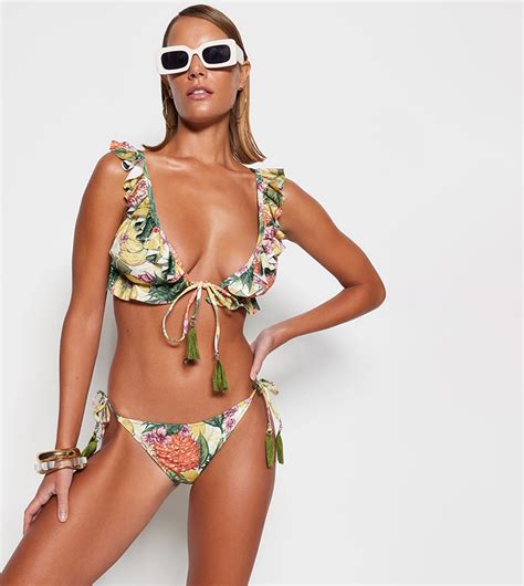 Buy Trendyol Floral Print Triangle Frilly Bikini Set In Multiple Colors 6thStreet UAE