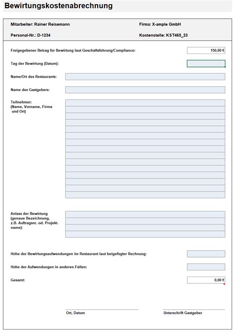 Excel Reisekostenabrechnung