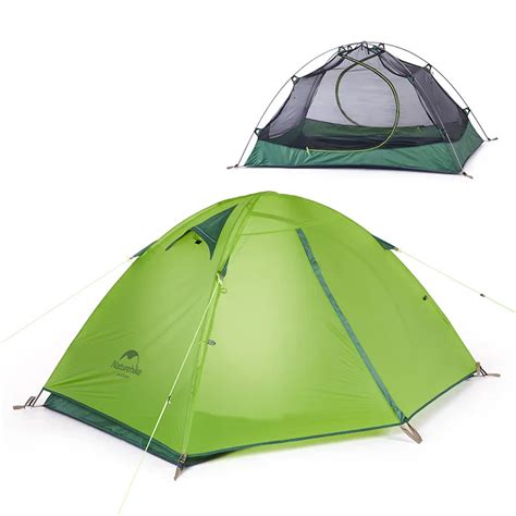 Outdoor 2 Person Waterproof Nylon Silicone Coating Double Layer Tent