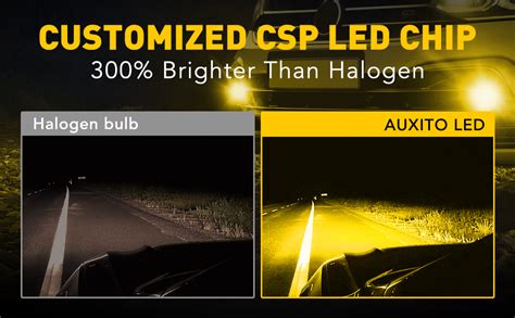 Auxito Led Fog Light Bulbs Lm K Amber Yellow Light