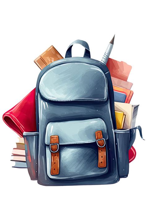 School bag. Школьный рюкзак. PNG. | School bags, Digi stamps, Art ...