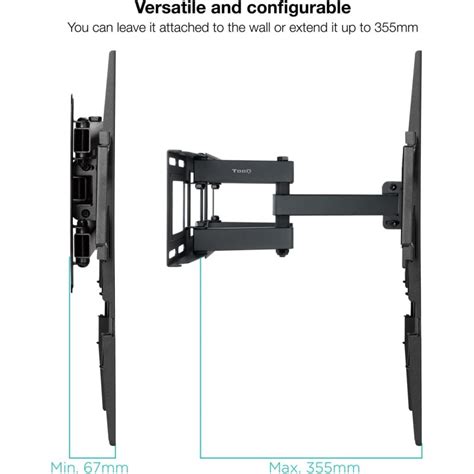TooQ LP7866TN B Suporte de Parede Giratório Inclinável para TV 37 80