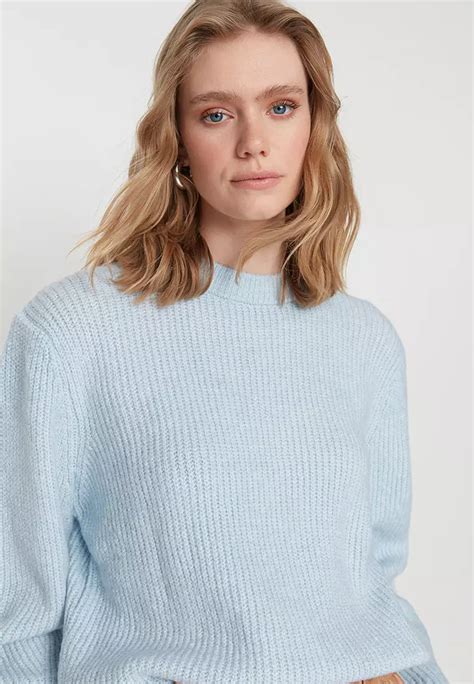 Jual Trendyol Soft Textured Basic Knit Sweater Original Zalora