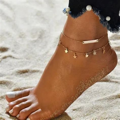 Anklets For Women Silver Gold Ankle Bracelets Set Boho Layered Beach