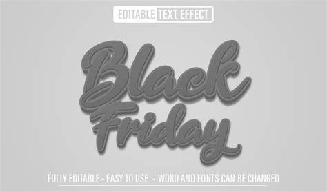 Premium Vector Black Friday 3d Editable Text Effect