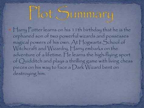 Ppt Harry Potter And The Sorcerers Stone Powerpoint Presentation