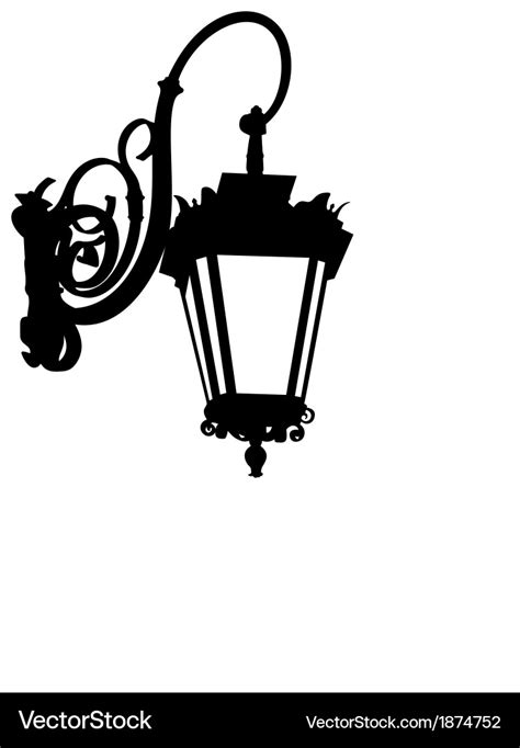 Street lamp silhouette Royalty Free Vector Image