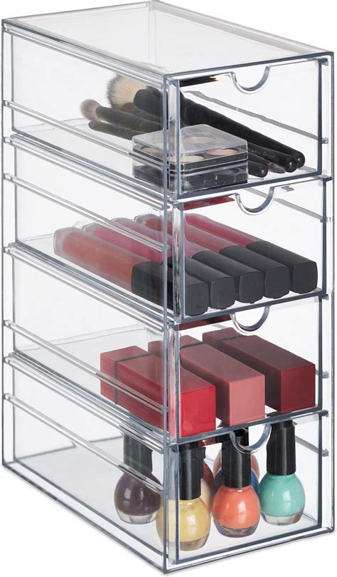 Relaxdays Make Up Organizer Met 4 Lades Bureau Organizer Kunststof