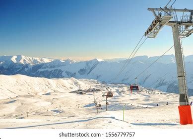 Cable Cars Hintertux Glacier Ski Resort Stock Photo