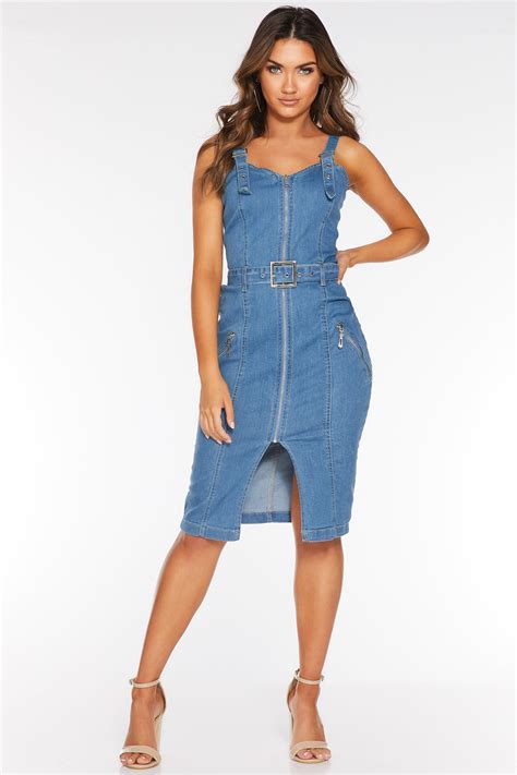 Womens Denim Midi Dress Uk Valrie Mcdonnell