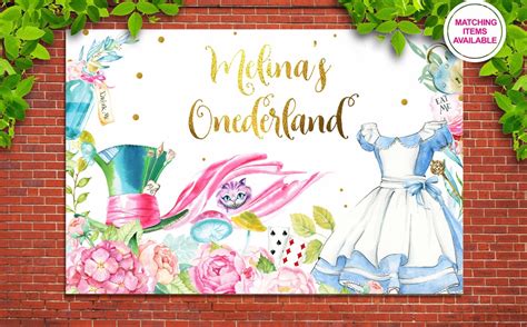 ALICE IN WONDERLAND Backdrop Birthday Wall Wall Vinyl Alice In