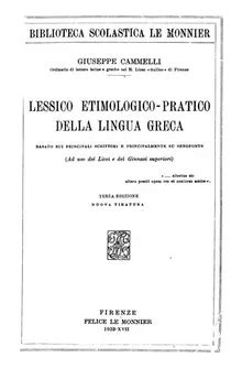 Lessico Etimologico Pratico Della Lingua Greca By Giuseppe Z Library