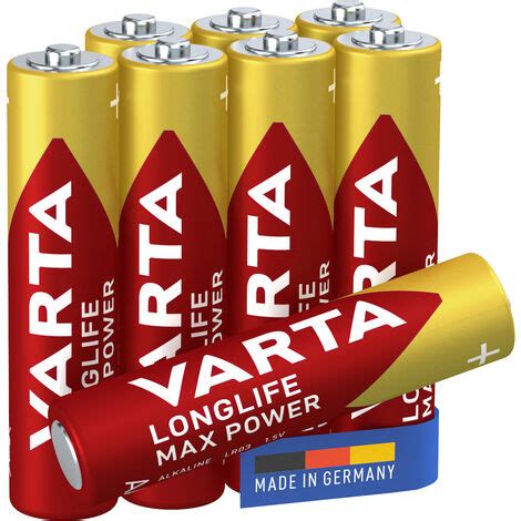 VARTA Piles Alcalines AAA Longlife Max Power Lot De 8