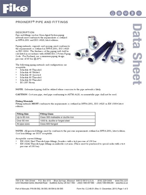 Proinert Pipe And Fittings Fitting Size Fitting Class Pdf Pipe Fluid Conveyance