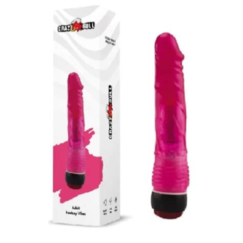 Crazy Bull Fantasy 18 CM Titreşimli Kırmızı Jel Anal Dildo Penis