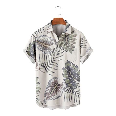 Poteti Mens Summer Shirts Clearance Plus Size Hawaiian Beach Short