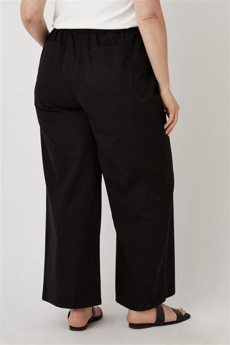 Trousers Curve Elasticated Waist Wide Leg Trousers Wallis