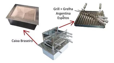 Braseiro Galvanizado Borda Em A O Inox Grill Grelha