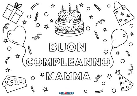 Buon Compleanno Mamma Da Colorare Disegni Per Bambini Da Stampare