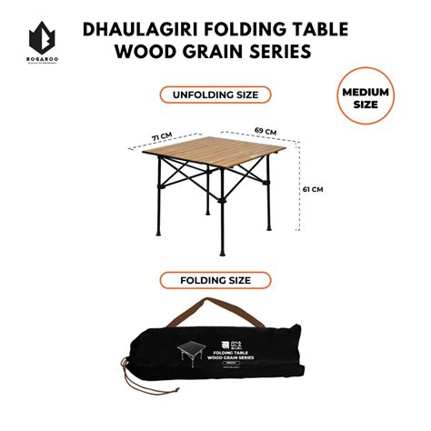 Jual COD Dhaulagiri Folding Table Wood Grain Size M Meja Lipat