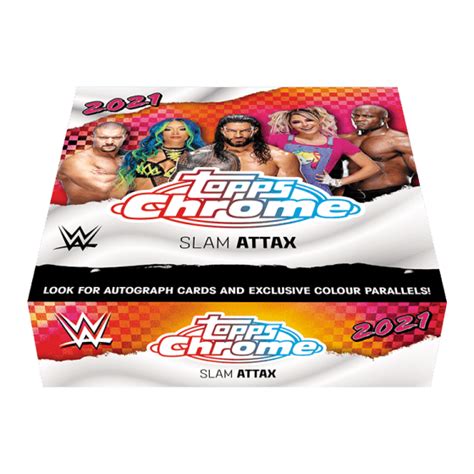 Topps Wwe Slam Attax Chrome Display Mit Je Booster Sticker