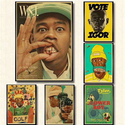 Tyler The Creator Hip Hop Rapper Star Retro Posters Wall Art Painting