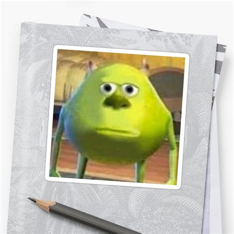 Mike Wazowski Meme Sticker By Alanaarruda Redbubble