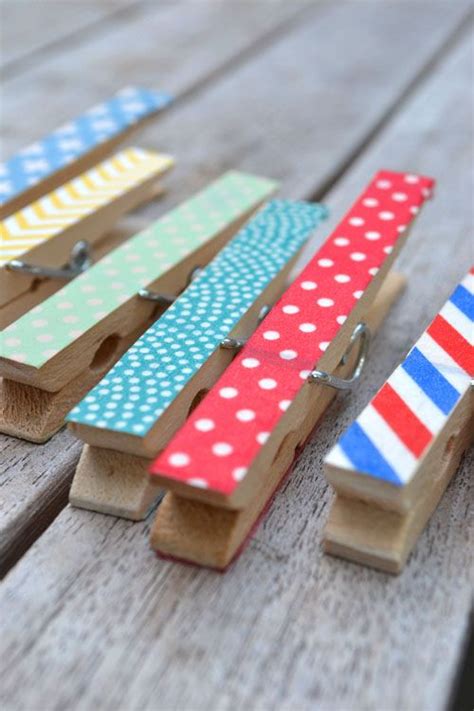 Washi Tape Clothespins Washi Tape Diy Washi Tape Crafts Diy Washi