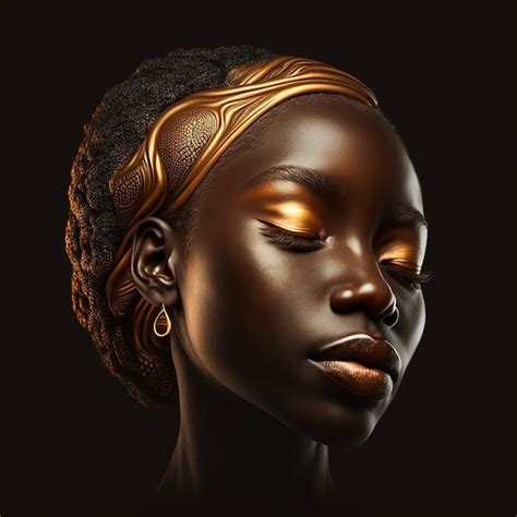 Premium Photo Portrait Of An African Woman With Closed Eyes And