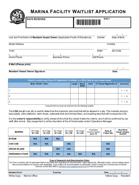 Fillable Online Waitlist Application For Jensen S Marina Fax Email