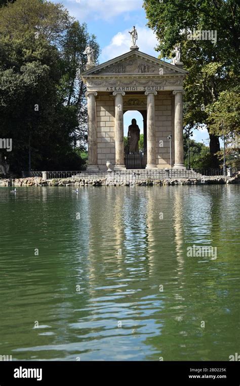 Tempio Di Esculapio Temple Of Asclepius In The Villa Borghese Park In