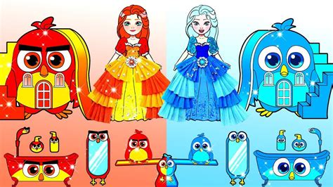 Paper Dolls Dress Up Hot Vs Cold Angry Bird Handmade Paper Craft Woa Doll Channel In