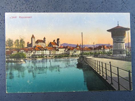 AK SG RAPPERSWIL SEEBRÜCKE MIT LEUTTURM 1918 Kaufen auf Ricardo