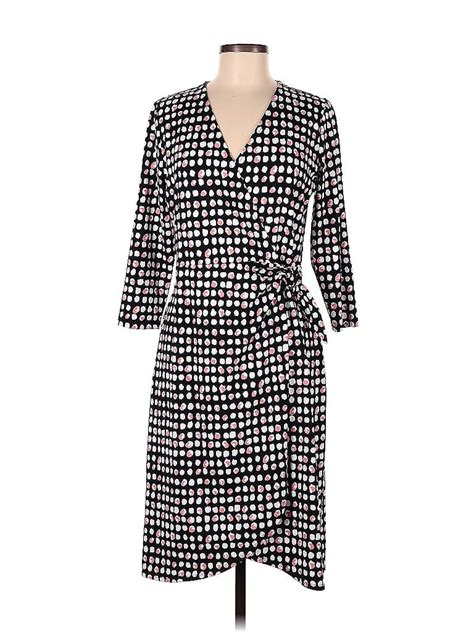 Talbots Houndstooth Polka Dots Black Casual Dress Size M 69 Off