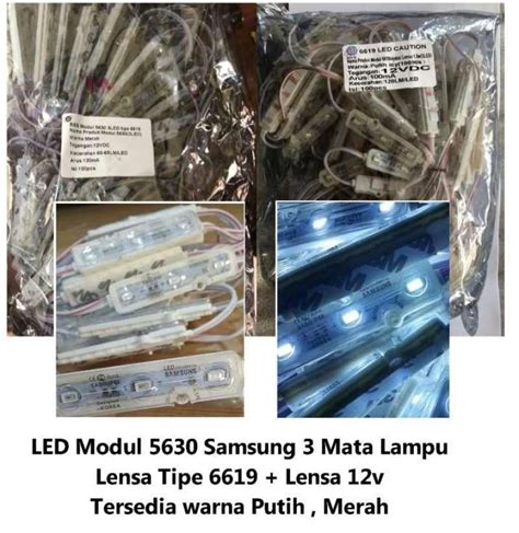 Jual Led Modul 5630 Samsung 3 Mata Lampu Lensa Tipe 6619 Putih Lensa