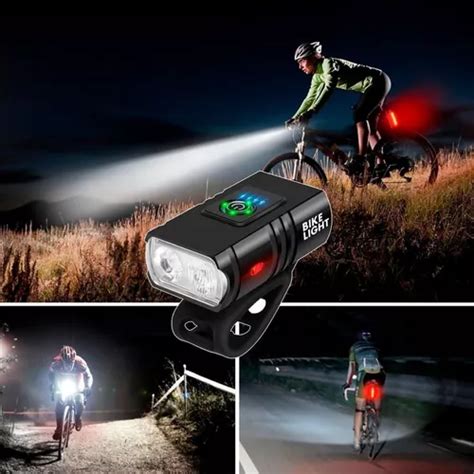 Luz Para Bicicleta Bellator Farol Lanterna Bike 3 Led T6 Usb