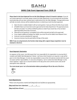 Fillable Online Fillable Online Samu Club Event Approval Form Fax Email