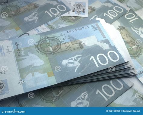 Serbian Money. Serbian Dinar Banknotes. 100 RSD Dinari Bills Stock ...