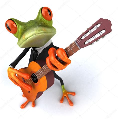 Frog with a guitar — Stock Photo ...