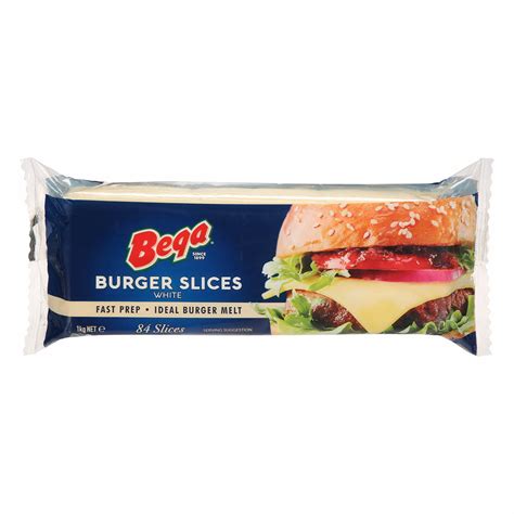 Bega Burger White Slice Cheese 1kg Sharjah Co Operative Society