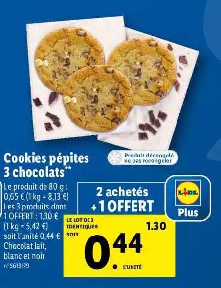 Promo Cookies Pépites 3 Chocolats chez Lidl iCatalogue fr